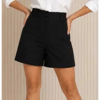 Short feminino de alfaiataria em linho