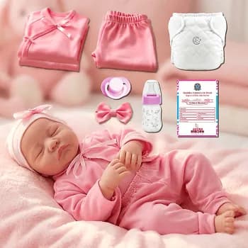 Bebê Reborn Boneca Realista Recém-Nascida 100% Siliconada