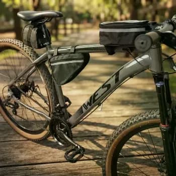Kit Bolsa Bike Art Mania Bags Impermeável Preto Quadro Celular Selim