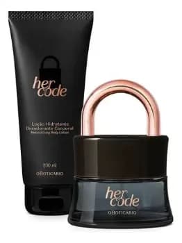 Her Code Eau De Parfum 50ml + Loção Corporal 200ml Vegano Cruelty-Free