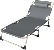 Espreguiçadeira Dobrável Aço 150kg Camping