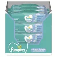 Kit com 12 Pacotes Lenços Umedecidos Pampers Carícia Bebê - 576 un.