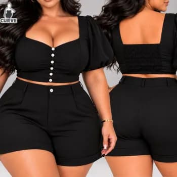 Conjunto Plus Size Feminino Roupas Plus Size Feminina Conjuntos Conjuto Plus Size Feminina Conj Plus
