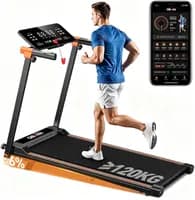 QBuen Esteira Ergométrica Eletrica Bivolt Silenciosa com Bluetooth e LED, 2.5HP Motor <45dB, Inclinação 1°/6°, Amortecimento de Impacto, Velocidade 1-