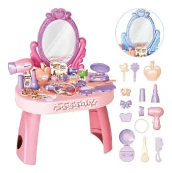 Penteadeira Infantil Menina Acessórios Princesa Maquiagem Cor Rosa
