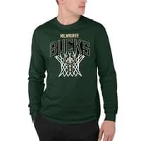 Camiseta NBA Nothing But Net Manga Longa Milwaukee Bucks