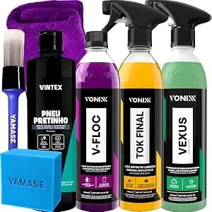 Kit Shampoo V-floc Cera Tok Final Vexus Vonixx Pretinho Vintex Pano Pincel Aplicador