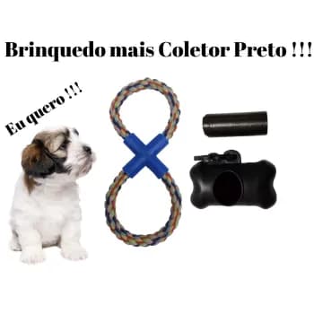 KIT Mordedor Brinquedo Interativo em X + Coletor Cata – Caca, brinquedos de Corda - Brinque com seus Cachorros Cães de Cabo de Guerra, Brinquedos PET