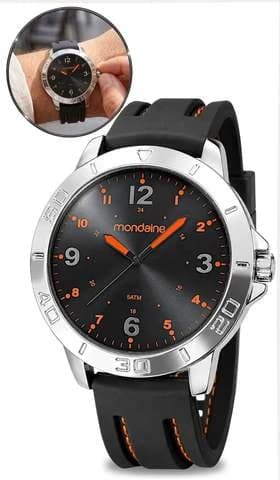 Relógio Mondaine Masculino Analógico A Prova D'água Original Preto Prateado
