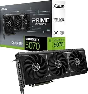 Asus Prime Geforce Rtx™ 5070 Gddr7 12gb Oc Edition – Placa Gráfica (pcie 5.0, Hdmi, Display 2.1, 2.5 Slot, Ventiladores Axiais, Sff-ready)