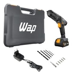 WAP Parafusadeira Furadeira de Impacto à Bateria 3/8" 12V WF 12K4.2 com 18 Níveis de Torque e Kit Acessórios e Maleta
