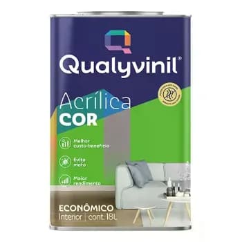 Tinta de acrílico econômica evita mofo Qualyvinil Tinta Acrílica 18L