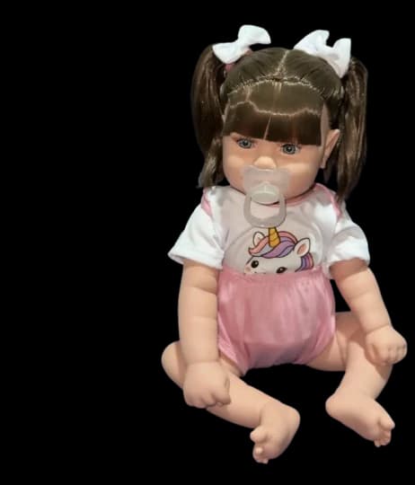 Bebê Boneca Reborn Menina Maddie Unicórnio Corpinho Silicone
