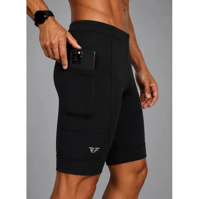 Bermuda De Compressão Com Bolso Masculina Para Corrida