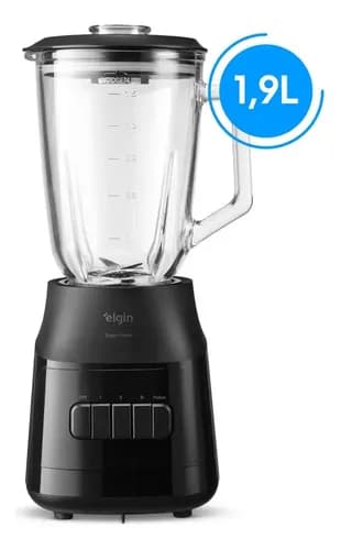 Liquidificador Super Force Elgin - Jarra De Vidro 1,9l, 900w Preto