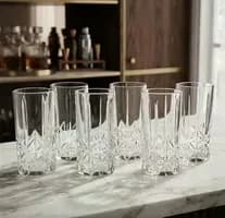 Jogo 6 Copos Vidro 370ml Premium Sofisticado