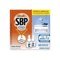 SBP, Repelente Elétrico Líquido, 45 Noites Cheiro Suave, x2 Refil de 32.9ml