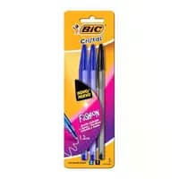 Caneta BIC Cristal Fashion 2 Azul 1 Preta Ponta Média