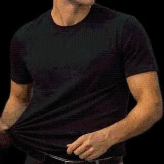 Camiseta Basica Modal Masculina Algodão Malha Peruana Preto Sem Estampa G Liso
