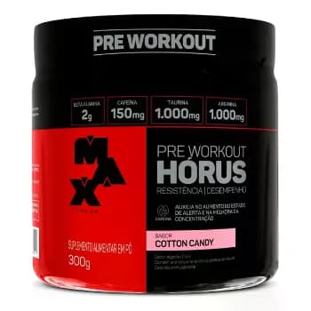 Pre Treino Max Titanium Suplemento em Pó Pre Workout Horus 300g Sabor Cotton candy