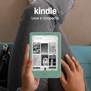 Novo Kindle (16 GB - modelo 2024) - Leve e compacto, com tela antirreflexo, trocas de página mais rápidas, luz frontal ajustável e bateria de longa duração - Cor Preta
