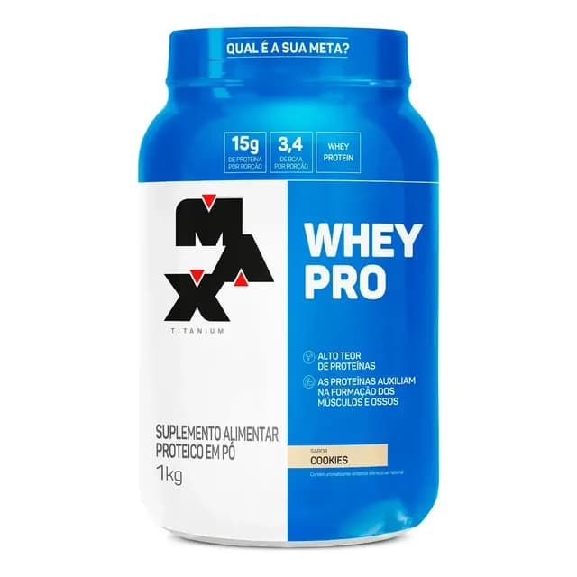 Proteína Max Titanium Whey Pro Concentrado Em Pó Sabor Cookies X 1kg