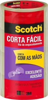Scotch 3m Fita De Empacotamento Corta Fácil 45 Mm X 40m 4 Rolos
