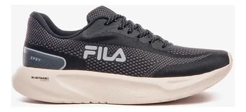 Tênis Fila Masculino Spry Esportivo Treino Corrida Academia Preto/grafite/cinza Mesh 39