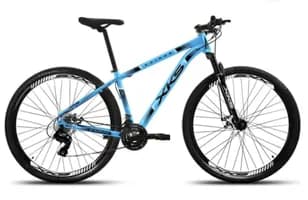 Bicicleta Aro 29 Aluminio Kairos Freio A Disco 24 Marchas Azul Claro Preto