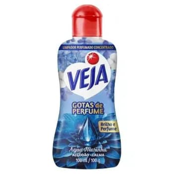 Veja Gotas de Perfume Água Marinha Algodão Limpador Perfumado Concentrado 100 ml