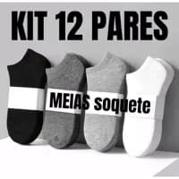 Kit Meias Soquete Unissex Premium 12un