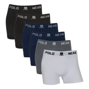 Kit 6 Cuecas Boxer Sem Costura Polo Wear