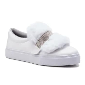 Tênis Feminino Elástico Branco Slip On Iate Sapatilha Casual 3 em 1 Confortável Blogueira Original