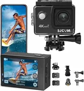 Câmera de ação SJ4000 Air, 4K Ultra HD à prova d'água, câmera esportiva com Wi-Fi, função de estabilização de imagem EIS, compatível com microfone externo e zoom de 4x