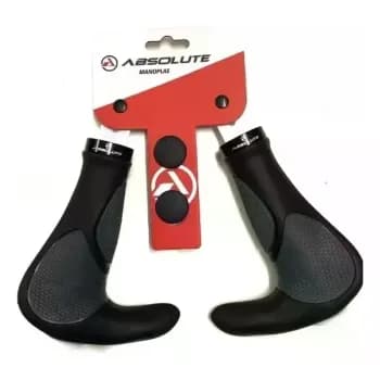 Manopla Absolute EG3 com Trava e Bar End | ✋ PEGADA ANATÔMICA | com bar end 💥 mais apoio nas subidas longas