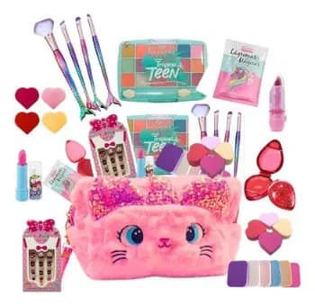 Kit Maquiagem Infantil Maleta Com Batom, Sombra E Gloss