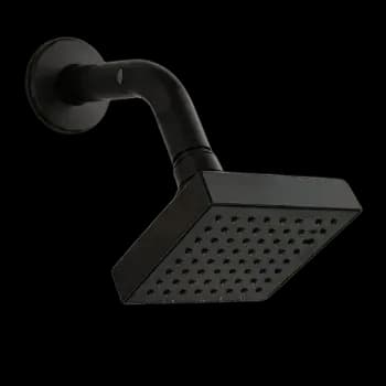 Ducha Chuveiro Dami Quadrada Articulada Preta fosca ABS Para Aquecedor Solar E A Gás Entrada