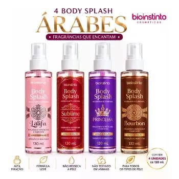 Kit 4 Body Splash Bio Instinto Árabes 130 Ml