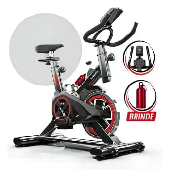 Bicicleta Ergométrica Bike Spinning 6kg Sensação Inércia Fitness Preto E Vermelho