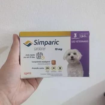 Zoetis Simparic 10mg Para Cães De 2 6 A 5kg Com 3 Comprimidos