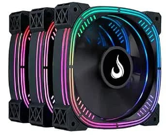 Kit Com 3 Ventoinhas Gamer Rise Mode Aura Pro Black Argb 5v 120mm - Rm-aub-02-argb