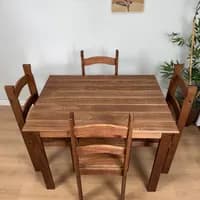 Jogo Mesa Jantar 100x74 4 Cadeiras Madeira
