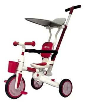 Triciclo Bicicleta Equilíbrio Sem Pedal 4 Em1 Beep Maxi Toys Vermelho