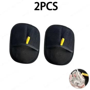 KIT 2 Luva Tirar Pelos Pet Reutilizável Preto Removedor Mágico Para Pelos De Gato Cachorro Ideal Para Sofá Roupas Móveis