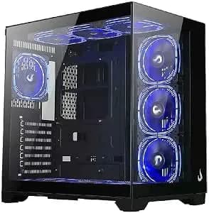 Gabinete Gamer Rise Mode Galaxy Glass Standard V2, Mid Tower, Atx, Lateral E Frontal Em Vidro Temperado, Sem Fans, Preto - Rm-ga-ggst2-fb