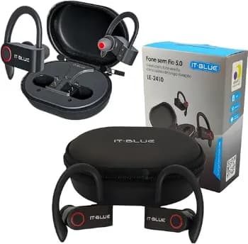 Fone de Ouvido Bluetooth Para Corridas, 96 Horas para Reprodução, Design Esportivo com Display de Led, Gancho De suporte Que Não Cai, Com Microfone Em