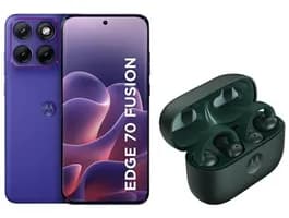 Smartphone Motorola Edge 70 Fusion+ 256GB Roxo - 5G + Fone de Ouvido Bluetooth Moto Buds Loop