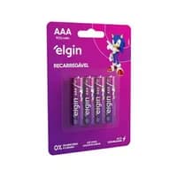 Pilha recarregável AAA 900mAh Elgin 4 unidades