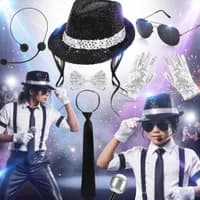 Conjunto Cosplay Michael Jackson dos Anos 80