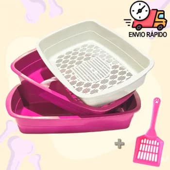 Caixa de Areia Gato Para Gato Furba Dino Dog + Pá Higiênica Bandeja Bandeja Higiênica Gato